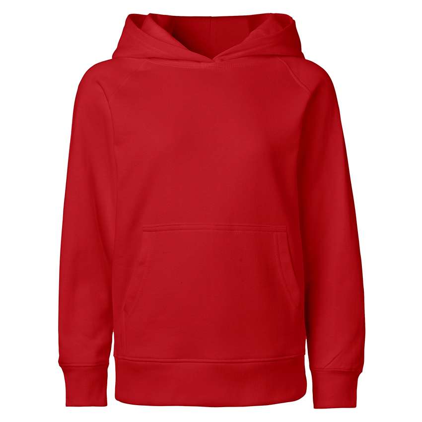 Rotes Kapuzen-Sweatshirt mit Kängurutasche und gerippten Bündchen