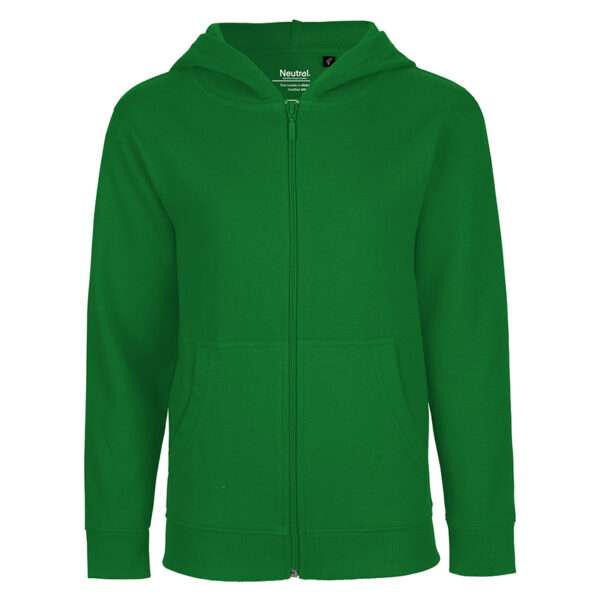 Grüne Kapuzenjacke mit Reißverschluss und Kängurutasche