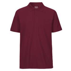 Bordeauxrotes Kurzarm-Poloshirt mit Knopfleiste und klassischem Kragen
