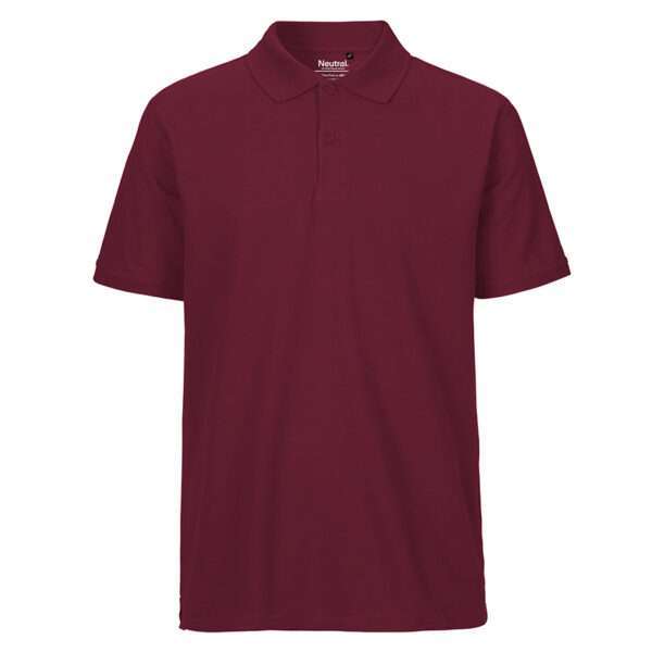 Bordeauxrotes Kurzarm-Poloshirt mit Knopfleiste und klassischem Kragen