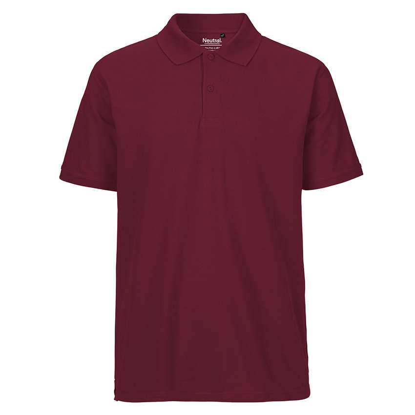Bordeauxrotes Kurzarm-Poloshirt mit Knopfleiste und klassischem Kragen