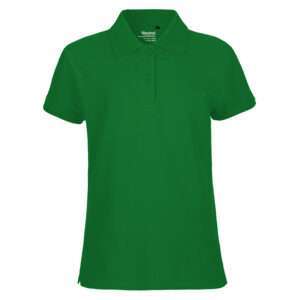 Grünes Polohemd mit kurzem Arm, Kragen und zwei Knöpfen