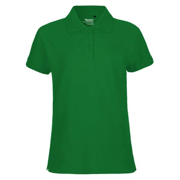 Grünes Polohemd mit kurzem Arm, Kragen und zwei Knöpfen