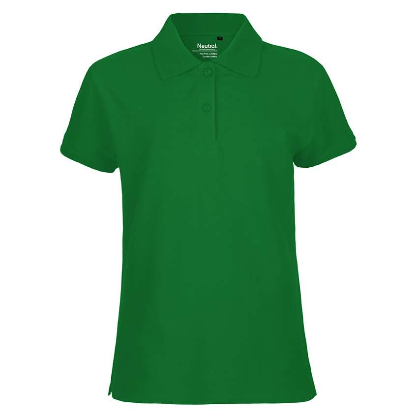 Grünes Polohemd mit kurzem Arm, Kragen und zwei Knöpfen