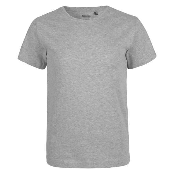 Grau meliertes kurzärmliges T‑Shirt mit Rundhalsausschnitt