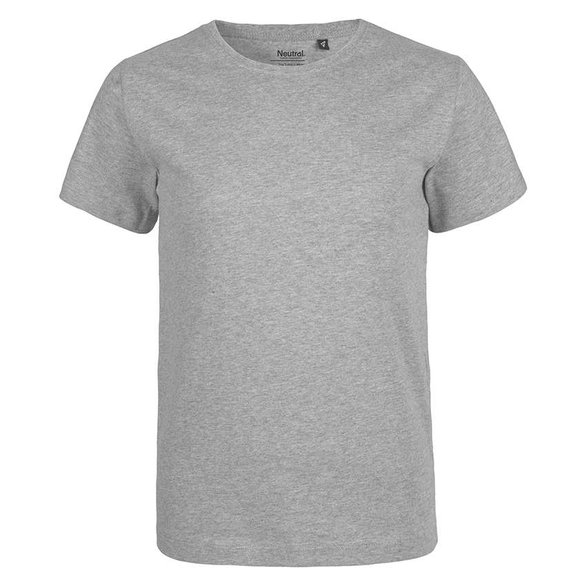 Grau meliertes kurzärmliges T‑Shirt mit Rundhalsausschnitt