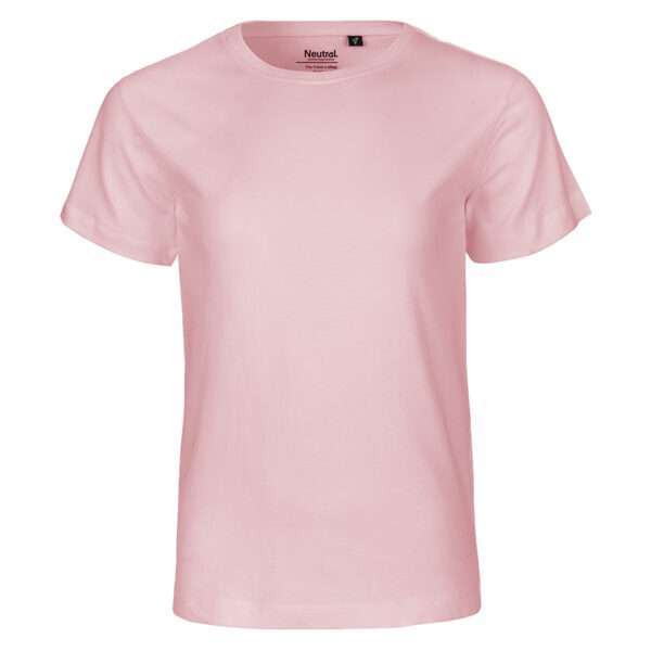 Helles rosa T‑Shirt mit Rundhals und kurzen Ärmeln
