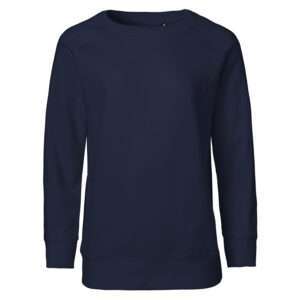 Unifarbenes dunkelblaues Sweatshirt mit Rundhalsausschnitt und langen Ärmeln