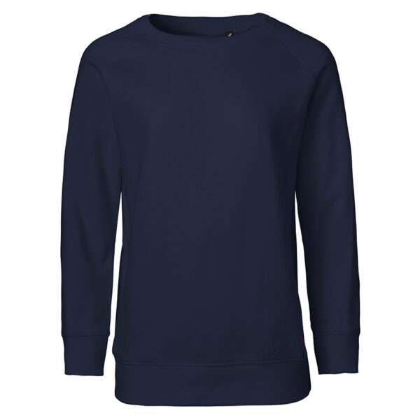 Unifarbenes dunkelblaues Sweatshirt mit Rundhalsausschnitt und langen Ärmeln
