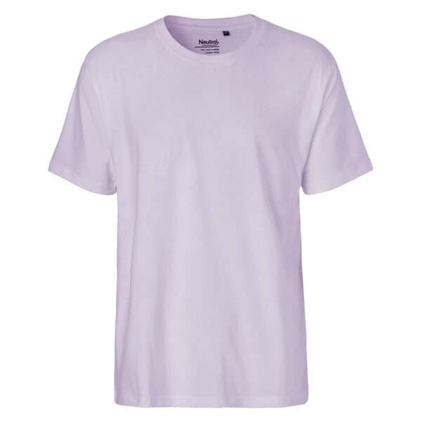 Helllila unbedrucktes T-Shirt mit Rundhalsausschnitt, Frontansicht