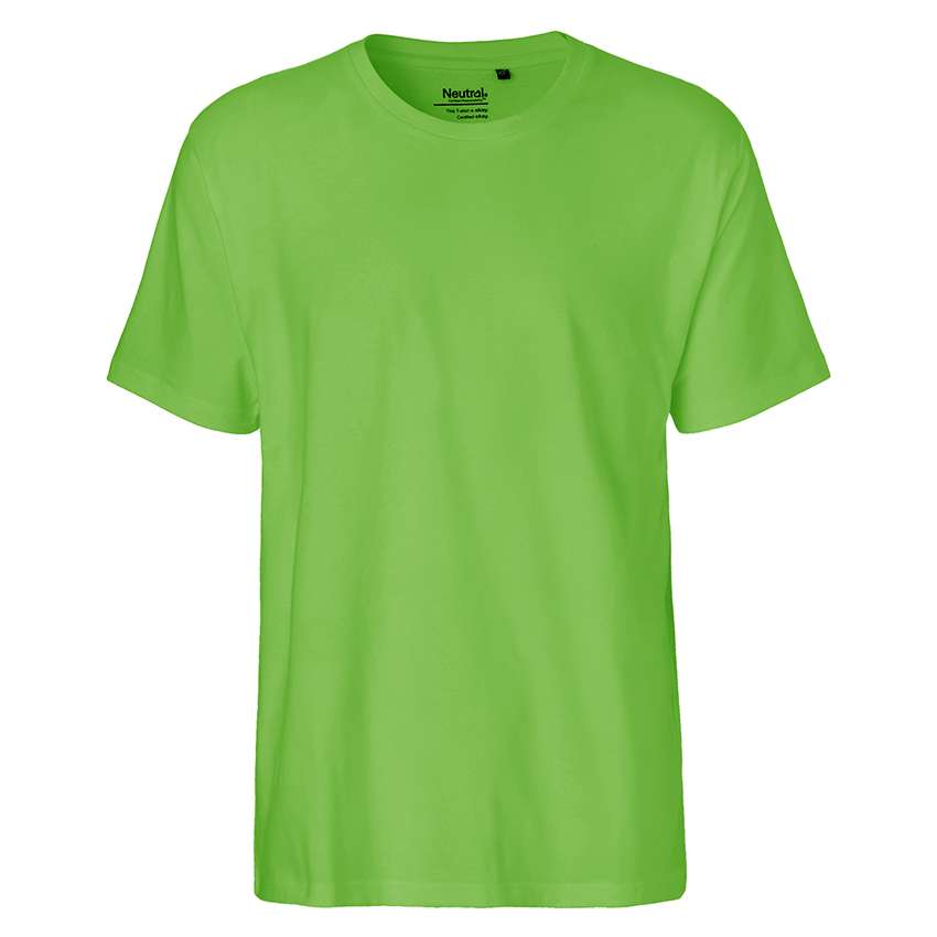 Grünes T‑Shirt mit Rundhalsausschnitt, schlichtes Unisex-Basic