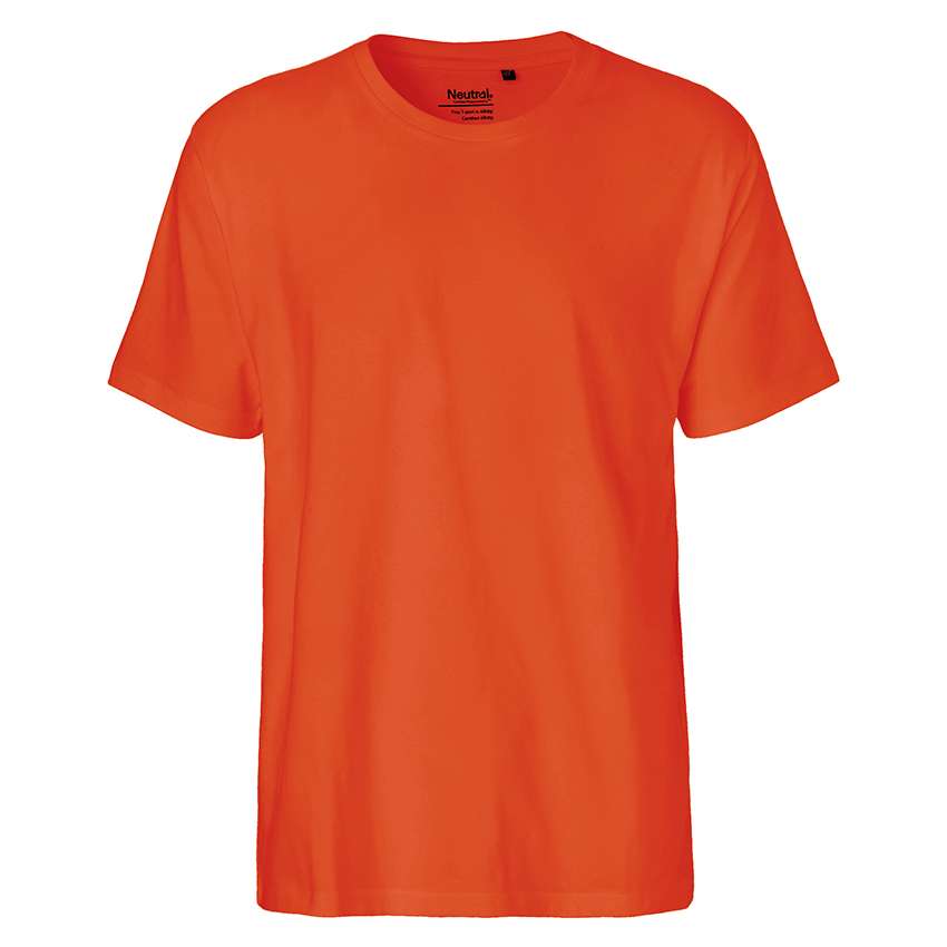 Oranges unbedrucktes T‑Shirt mit Rundhalsausschnitt