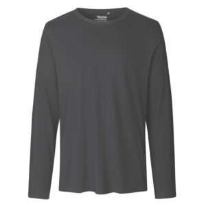 Schlichtes dunkelgraues Langarmshirt mit Rundhalsausschnitt