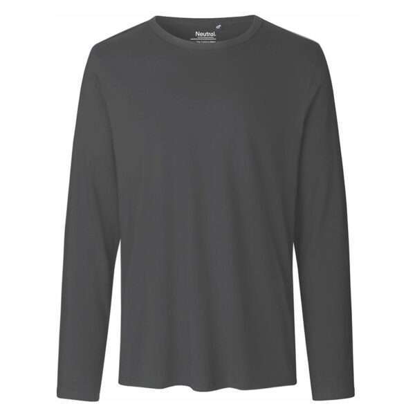 Schlichtes dunkelgraues Langarmshirt mit Rundhalsausschnitt