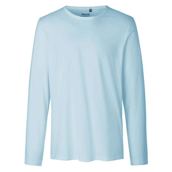Hellblaues schlichtes Langarmshirt mit Rundhalsausschnitt
