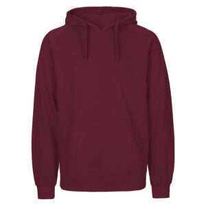 Unisex Kapuzenpullover in Burgund mit Kängurutasche und Kordelzug
