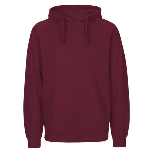 Unisex Kapuzenpullover in Burgund mit Kängurutasche und Kordelzug