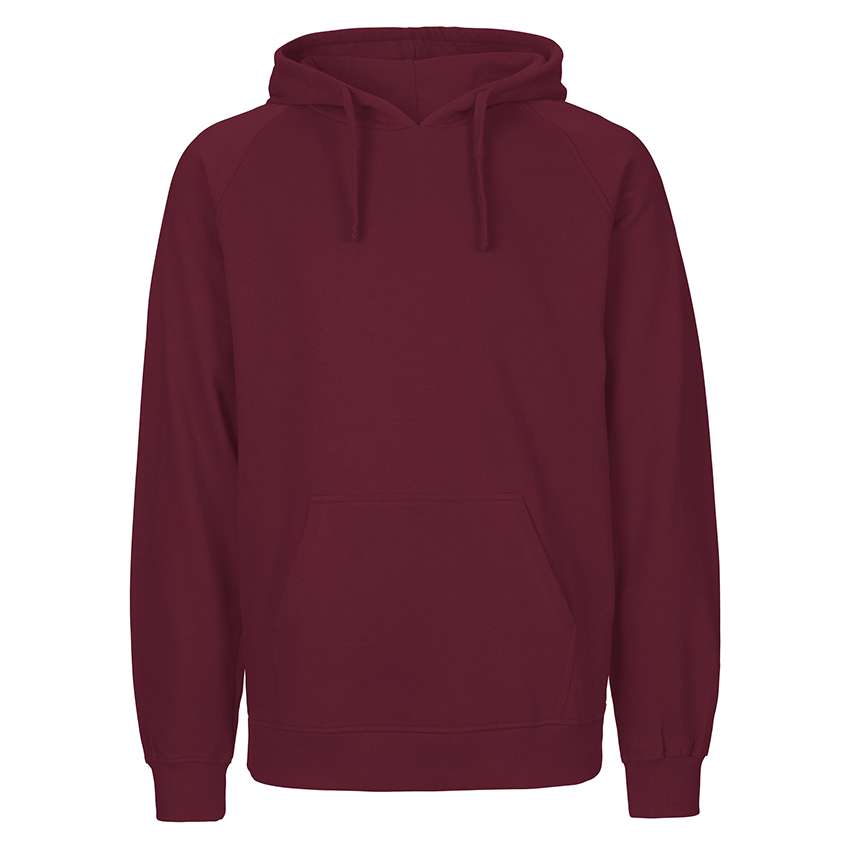 Unisex Kapuzenpullover in Burgund mit Kängurutasche und Kordelzug