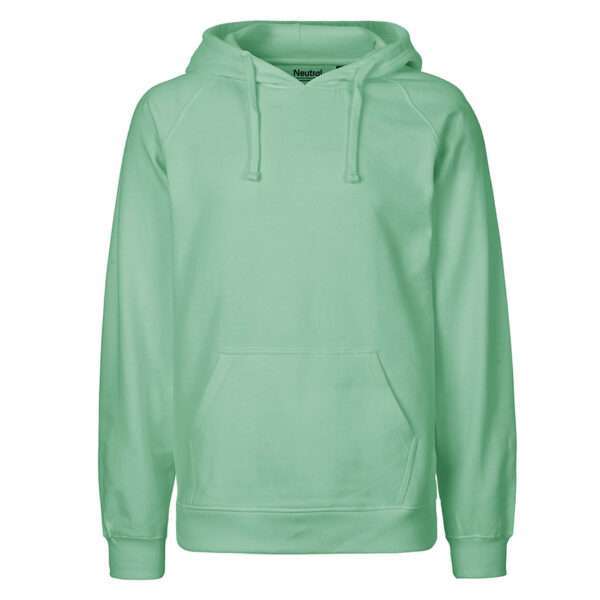 Mintgrüner Kapuzenpullover mit Kängurutasche, Frontansicht