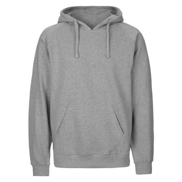 Grauer Kapuzenpullover mit Kängurutasche und Kordelzug