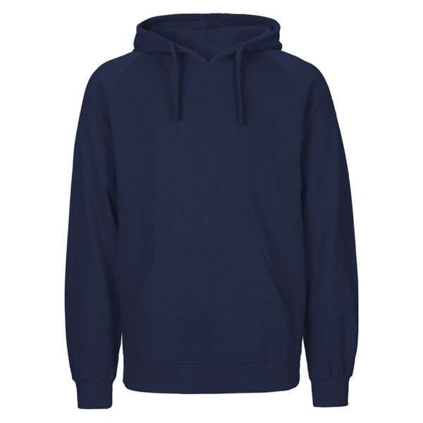 Dunkelblauer Kapuzenpullover mit Kängurutasche und Kordelzügen