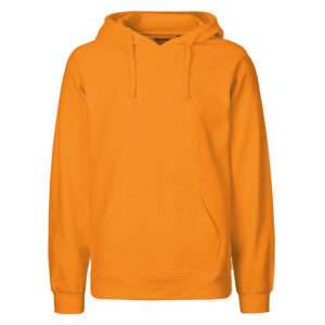 Oranger Kapuzenpullover mit Kängurutasche und Kordelzug, schlicht
