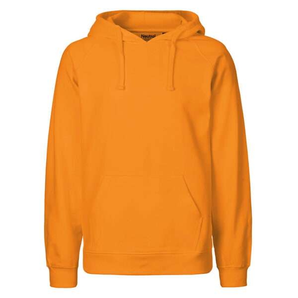 Oranger Kapuzenpullover mit Kängurutasche und Kordelzug, schlicht