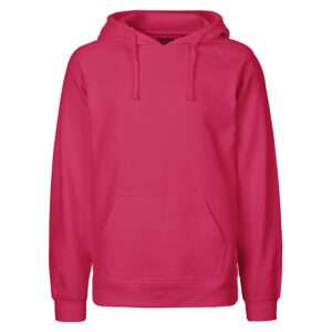 Fuchsiafarbener Kapuzenpullover mit Kängurutasche und Kordelzug, Vorderansicht