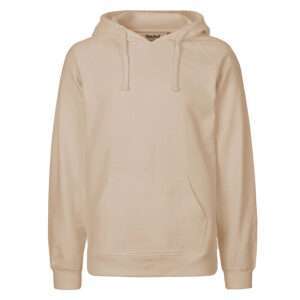 Beiger Kapuzenpullover mit Kängurutasche und Kordelzug