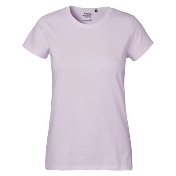 Helllila Damen-T-Shirt, unbedruckt, Rundhals und kurze Ärmel