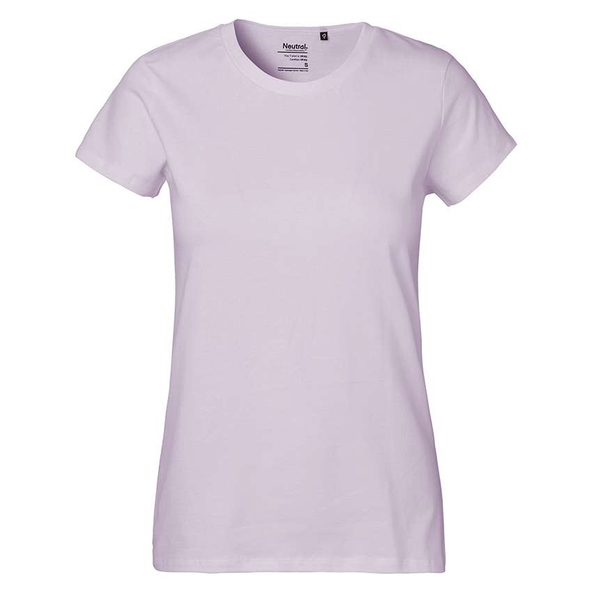 Helllila Damen-T-Shirt, unbedruckt, Rundhals und kurze Ärmel