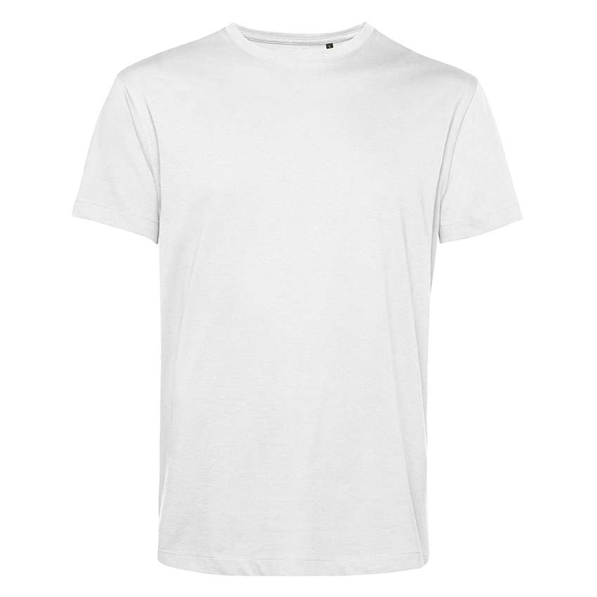 Unbedrucktes weißes T‑Shirt mit Rundhalsausschnitt, Vorderansicht