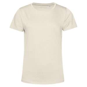 Beiges Damen-T-Shirt mit Rundhalsausschnitt und kurzen Ärmeln