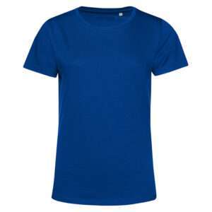 Einfarbiges königsblaues Damen-T-Shirt mit Rundhals und kurzen Ärmeln