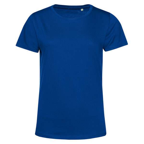 Einfarbiges königsblaues Damen-T-Shirt mit Rundhals und kurzen Ärmeln