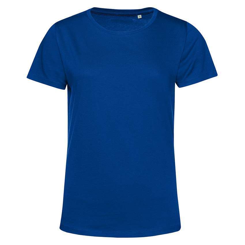Einfarbiges königsblaues Damen-T-Shirt mit Rundhals und kurzen Ärmeln