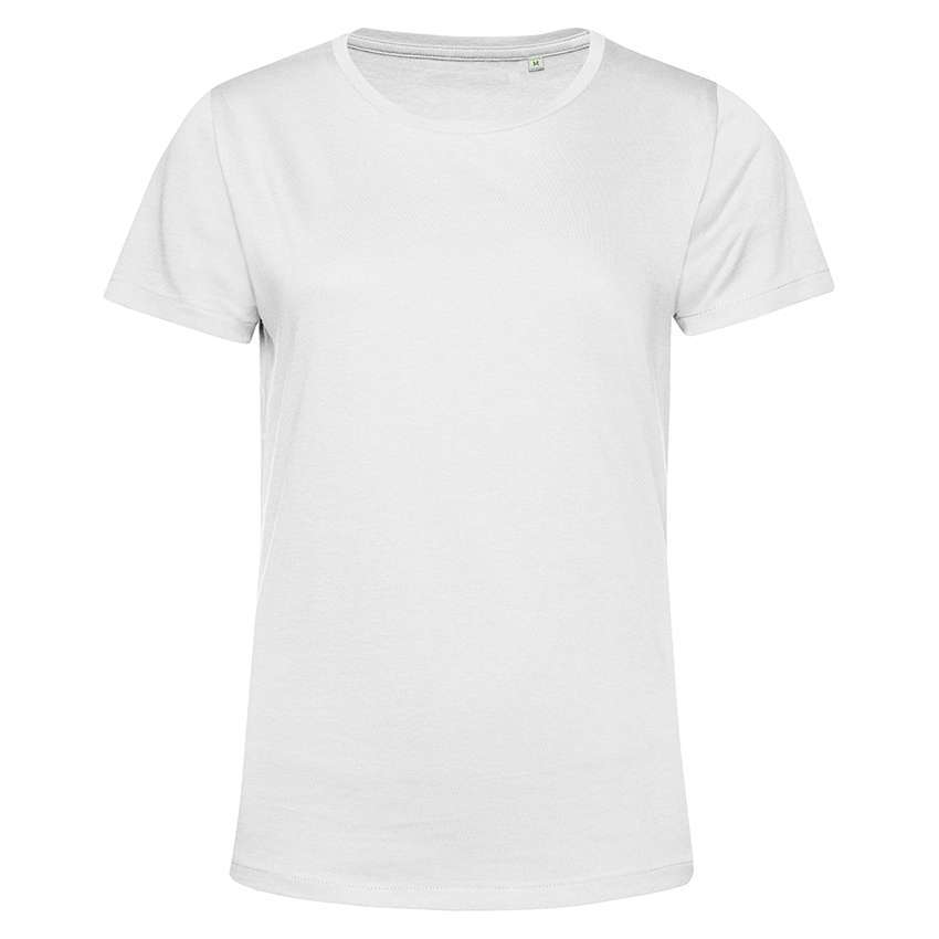 Weißes T‑Shirt mit Rundhalsausschnitt, kurzen Ärmeln und glatter Baumwollstruktur