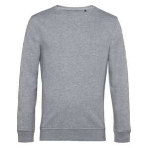 Hellgraues, unifarbenes Sweatshirt mit Rundhalsausschnitt und langen Ärmeln