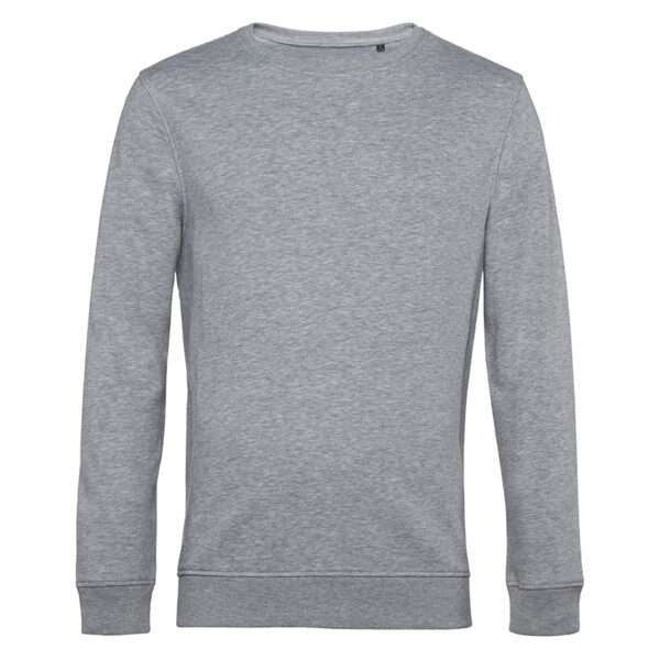 Hellgraues, unifarbenes Sweatshirt mit Rundhalsausschnitt und langen Ärmeln