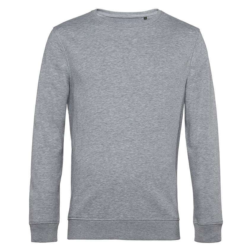 Hellgraues, unifarbenes Sweatshirt mit Rundhalsausschnitt und langen Ärmeln