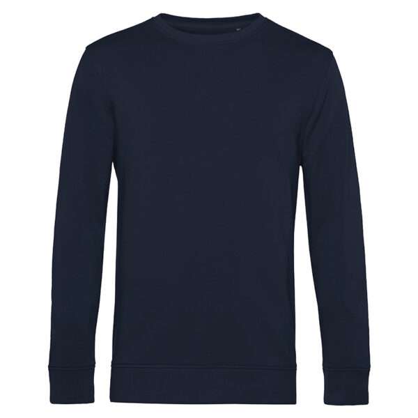 Dunkelblaues langärmeliges Sweatshirt mit Rundhals und schmalem Bund