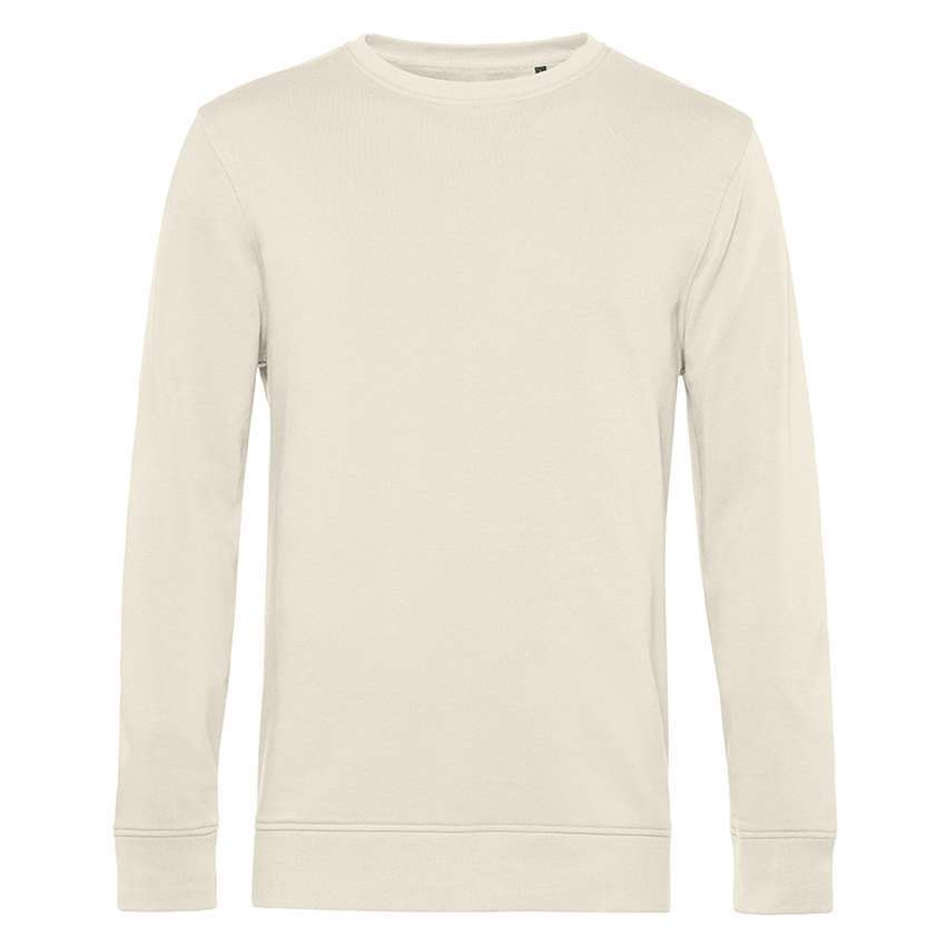 Beiges unifarbenes Sweatshirt mit langen Ärmeln und Rundhalsausschnitt