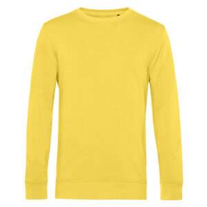 Gelbes langärmeliges Sweatshirt mit Rundhalsausschnitt, schlichtes Design