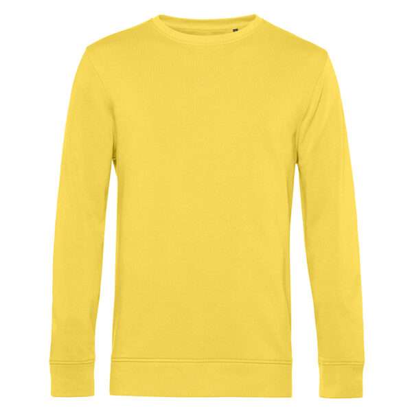 Gelbes langärmeliges Sweatshirt mit Rundhalsausschnitt, schlichtes Design