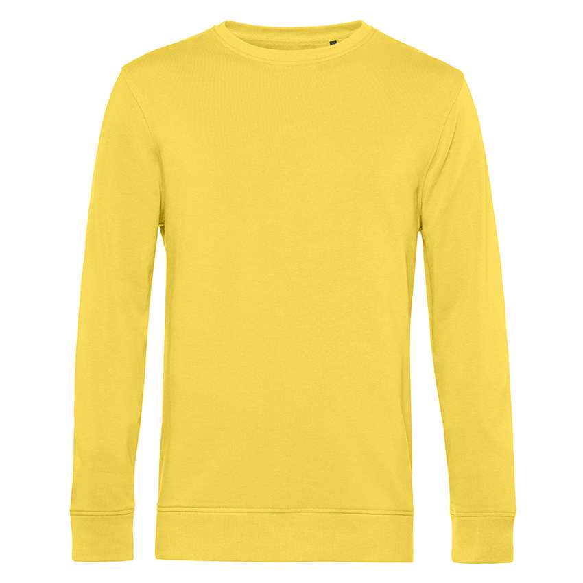 Gelbes langärmeliges Sweatshirt mit Rundhalsausschnitt, schlichtes Design
