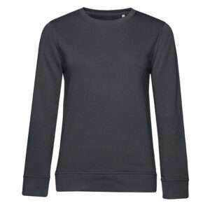 Dunkelgraues, schlichtes Sweatshirt mit Rundhalsausschnitt und langen Ärmeln