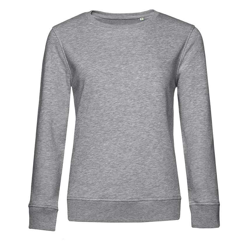 Graues Damen-Sweatshirt mit Rundhalsausschnitt und langen Ärmeln