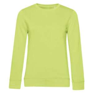 Limonengrünes, schlichtes Sweatshirt mit Rundhals und langen Ärmeln