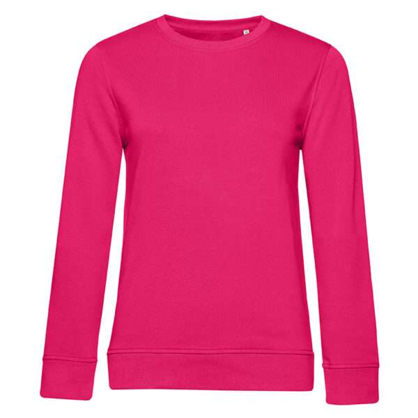Pinkes langärmliges Sweatshirt mit Rundhalsausschnitt und schmalem Saum