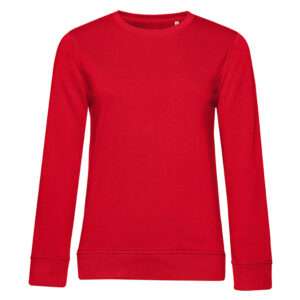 Rotes, schlichtes Langarm-Sweatshirt mit Rundhalsausschnitt